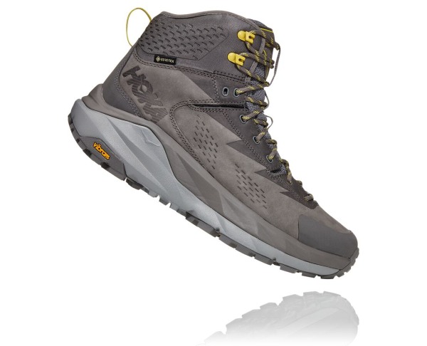 Hoka One One Kaha GORE-TEX Mens UK - Grey / Green Hiking Boots - XGEIC1459